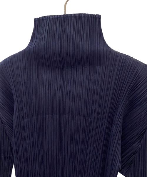 PLEATS PLEASE（プリーツプリーズ）PLEATS PLEASE (プリーツプリーズ) プリーツハイネックカットソー ネイビー サイズ:３の古着・服飾アイテム