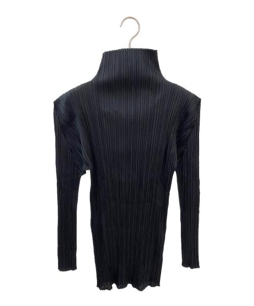 PLEATS PLEASE（プリーツプリーズ）PLEATS PLEASE (プリーツプリーズ) プリーツハイネックカットソー ブラック サイズ:3の古着・服飾アイテム