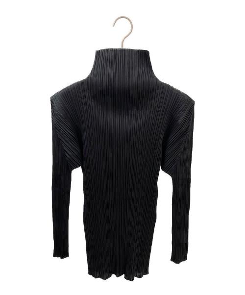 PLEATS PLEASE（プリーツプリーズ）PLEATS PLEASE (プリーツプリーズ) プリーツハイネックカットソー ブラック サイズ:3の古着・服飾アイテム
