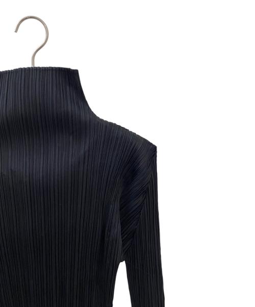PLEATS PLEASE（プリーツプリーズ）PLEATS PLEASE (プリーツプリーズ) プリーツハイネックカットソー ブラック サイズ:3の古着・服飾アイテム