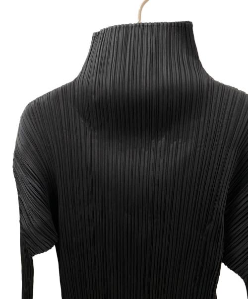 PLEATS PLEASE（プリーツプリーズ）PLEATS PLEASE (プリーツプリーズ) プリーツハイネックカットソー ブラック サイズ:3の古着・服飾アイテム