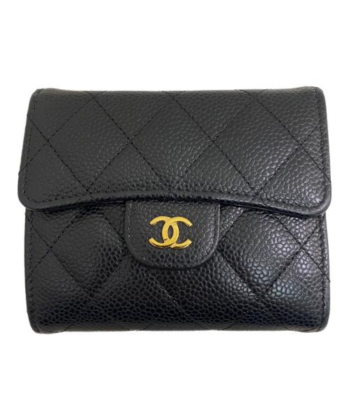 CHANEL（シャネル）CHANEL (シャネル) クラシックスモールフラップウォレット ブラックの古着・服飾アイテム