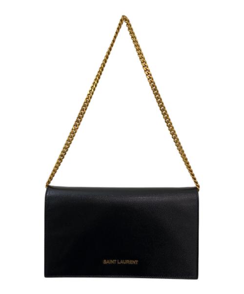 Saint Laurent Paris（サンローランパリ）Saint Laurent Paris (サンローランパリ) チェーンショルダーウォレット ブラックの古着・服飾アイテム
