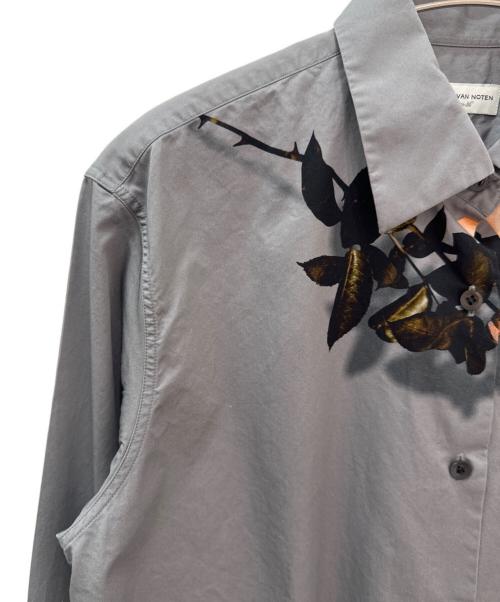 DRIES VAN NOTEN（ドリスヴァンノッテン）DRIES VAN NOTEN (ドリスヴァンノッテン) フラワーモチーフシャツ グレー サイズ:36の古着・服飾アイテム