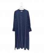 JOURNAL STANDARD relumeジャーナルスタンダード レリューム）の古着「ドットプリントピンタックフレアワンピース」｜ネイビー
