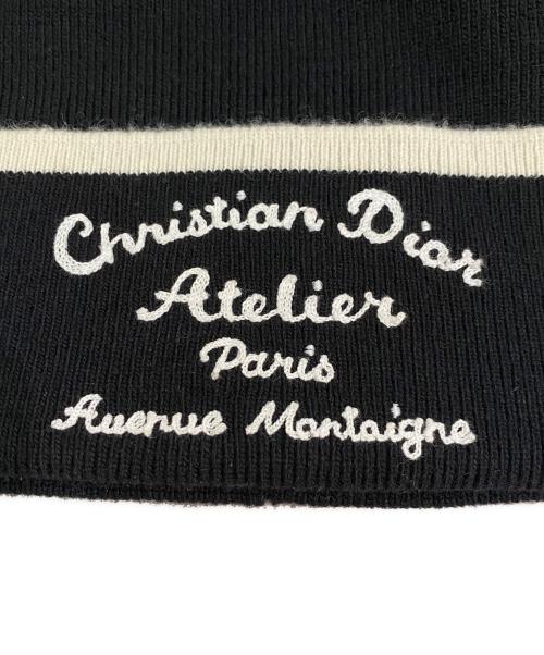 Christian Dior（クリスチャン ディオール）Christian Dior (クリスチャン ディオール) アトリエロゴ刺繍ビーニー ブラック サイズ:Mの古着・服飾アイテム
