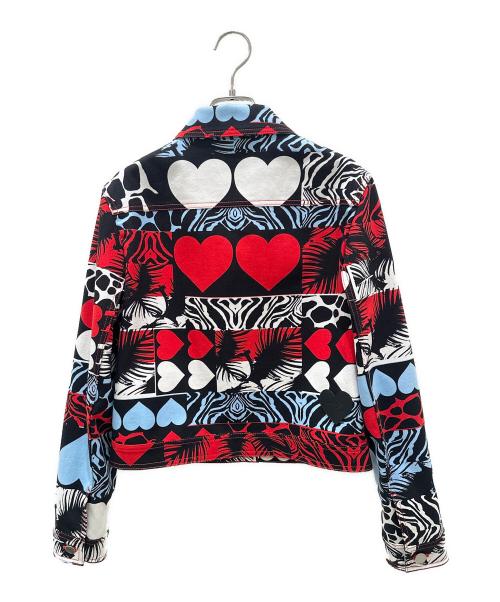 HERMES（エルメス）HERMES (エルメス) ハートモチーフコットンジャケット レッド/スカーブルー/ブラック/ホワイト サイズ:38の古着・服飾アイテム