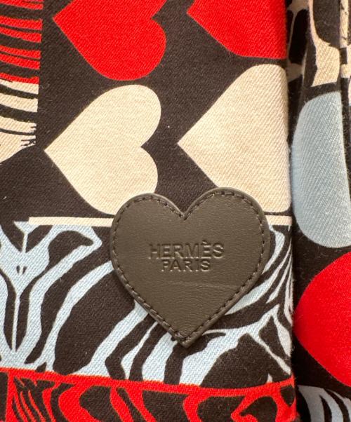 HERMES（エルメス）HERMES (エルメス) ハートモチーフコットンジャケット レッド/スカーブルー/ブラック/ホワイト サイズ:38の古着・服飾アイテム