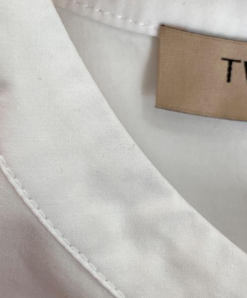 TWIN-SET（ツインセット）TWIN-SET (ツインセット) Poplin shirt with ruffles and pearls ホワイト サイズ:40の古着・服飾アイテム