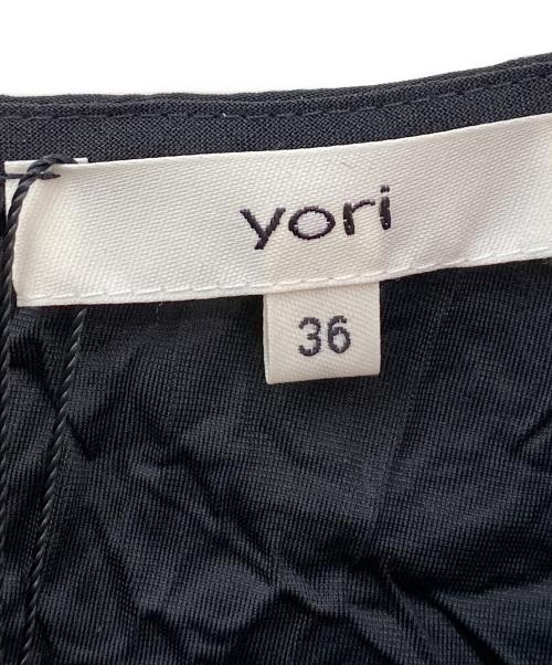 YORI（ヨリ）YORI (ヨリ) リボンワッシャーワンピース ブラック サイズ:36 未使用品の古着・服飾アイテム