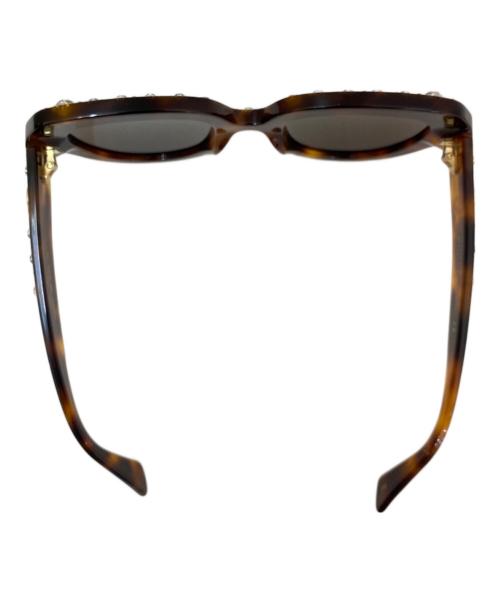 GUCCI（グッチ）GUCCI (グッチ) ラインストーン付サングラス ブラウン サイズ:50□23 140の古着・服飾アイテム