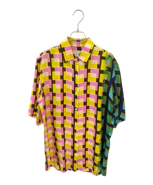DRIES VAN NOTEN（ドリスヴァンノッテン）DRIES VAN NOTEN (ドリスヴァンノッテン) 総柄シャツ イエロー×ピンク サイズ:36の古着・服飾アイテム