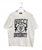 GUCCIグッチ）の古着「プリントコットンジャージーTシャツ」｜ホワイト