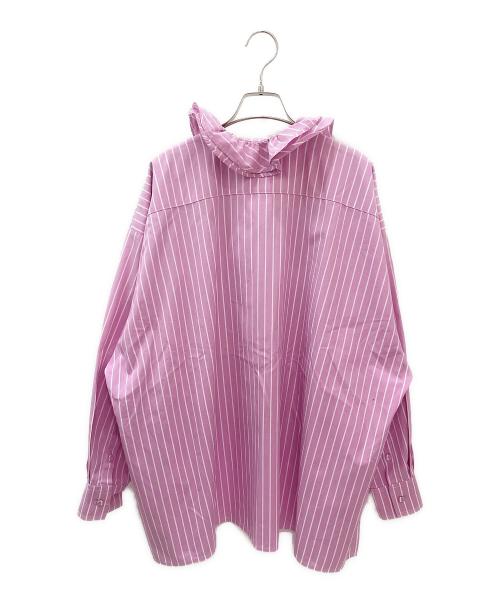 LIVIANA CONTI（リビアナコンティ）LIVIANA CONTI (リビアナコンティ) フリルストライプブラウス ピンク サイズ:Sの古着・服飾アイテム