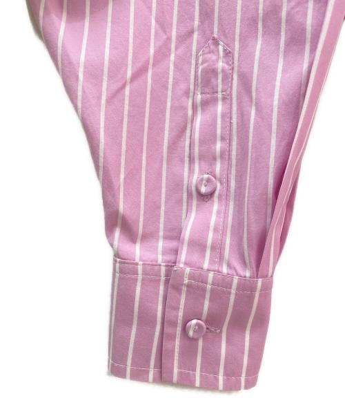 LIVIANA CONTI（リビアナコンティ）LIVIANA CONTI (リビアナコンティ) フリルストライプブラウス ピンク サイズ:Sの古着・服飾アイテム