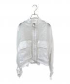 CHAOSカオス）の古着「リネンスタンドカラージップジャケット」｜ホワイト