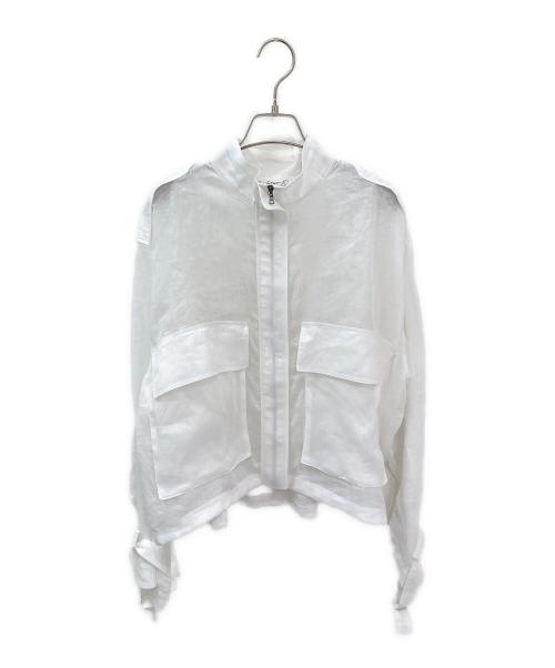 CHAOS（カオス）CHAOS (カオス) リネンスタンドカラージップジャケット ホワイト サイズ:Fの古着・服飾アイテム