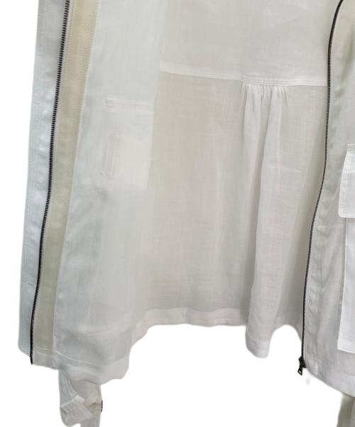 CHAOS（カオス）CHAOS (カオス) リネンスタンドカラージップジャケット ホワイト サイズ:Fの古着・服飾アイテム