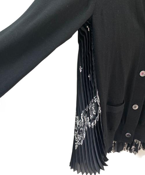 sacai（サカイ）sacai (サカイ) プリーツドッキングカーディガン ブラック サイズ:2の古着・服飾アイテム