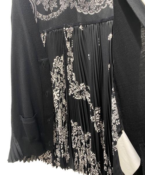 sacai（サカイ）sacai (サカイ) プリーツドッキングカーディガン ブラック サイズ:2の古着・服飾アイテム