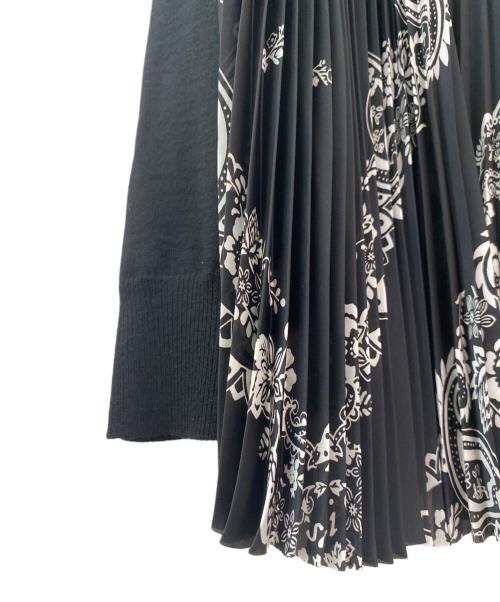 sacai（サカイ）sacai (サカイ) プリーツドッキングカーディガン ブラック サイズ:2の古着・服飾アイテム