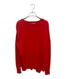 ENFOLD（エンフォルド）の古着「シルクコットンサイドスリットニット」｜レッド