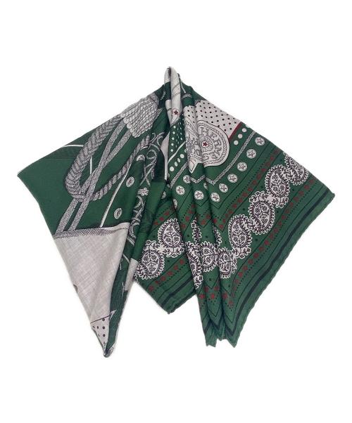 HERMES（エルメス）HERMES (エルメス) カレジェアン140《ズアヴとドラゴン・バンダナ》 グリーン サイズ:140の古着・服飾アイテム