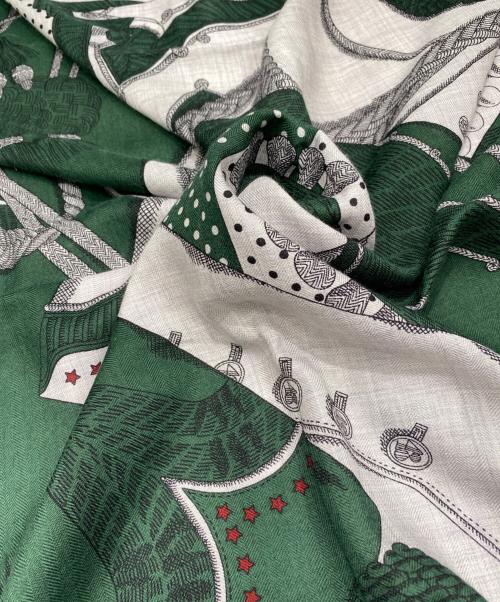 HERMES（エルメス）HERMES (エルメス) カレジェアン140《ズアヴとドラゴン・バンダナ》 グリーン サイズ:140の古着・服飾アイテム