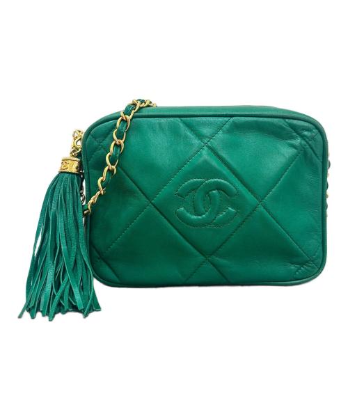 CHANEL（シャネル）CHANEL (シャネル) フリンジチェーンショルダーバッグ グリーンの古着・服飾アイテム