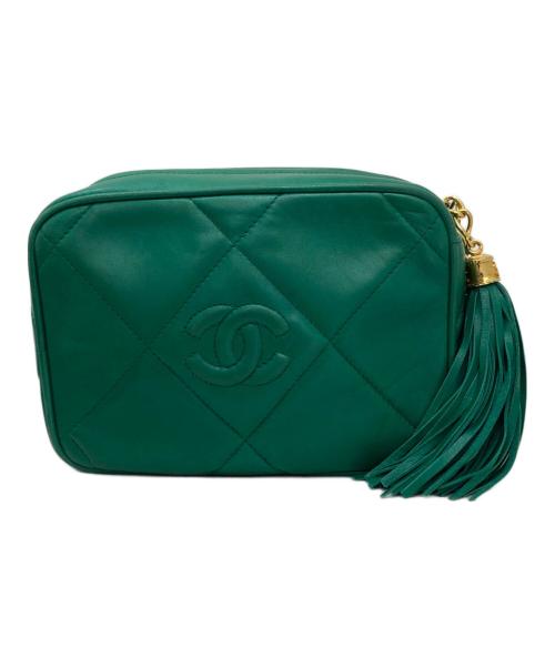 CHANEL（シャネル）CHANEL (シャネル) フリンジチェーンショルダーバッグ グリーンの古着・服飾アイテム