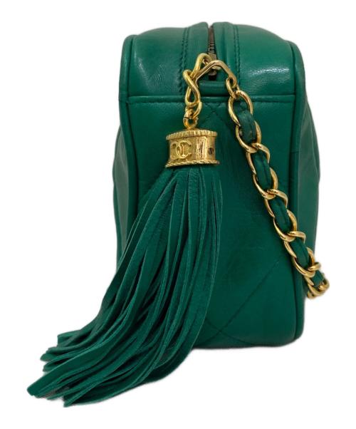 CHANEL（シャネル）CHANEL (シャネル) フリンジチェーンショルダーバッグ グリーンの古着・服飾アイテム