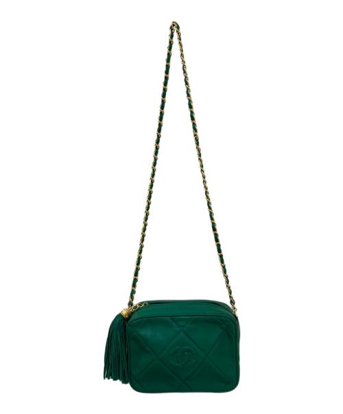 CHANEL（シャネル）CHANEL (シャネル) フリンジチェーンショルダーバッグ グリーンの古着・服飾アイテム