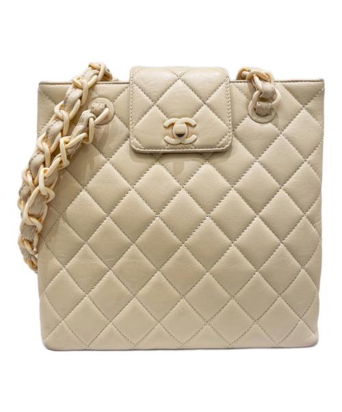CHANEL（シャネル）CHANEL (シャネル) ココマーク プラチェーントートバッグ ホワイトの古着・服飾アイテム