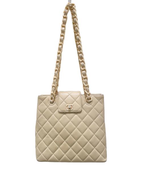 CHANEL（シャネル）CHANEL (シャネル) ココマーク プラチェーントートバッグ ホワイトの古着・服飾アイテム