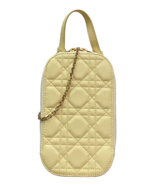 Christian Dior（クリスチャン ディオール）Christian Dior (クリスチャン ディオール) Lady Dior Call'in Dior フォンホルダー イエローの古着・服飾アイテム