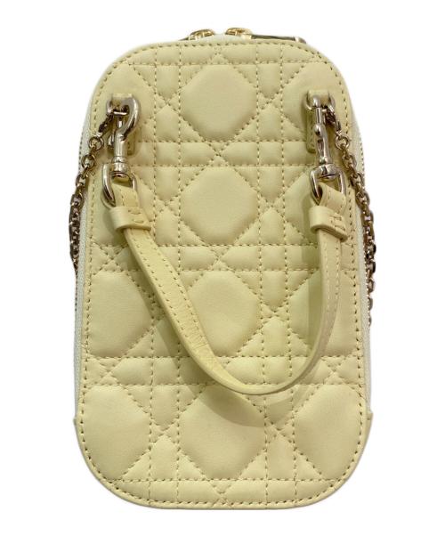 Christian Dior（クリスチャン ディオール）Christian Dior (クリスチャン ディオール) Lady Dior Call'in Dior フォンホルダー イエローの古着・服飾アイテム