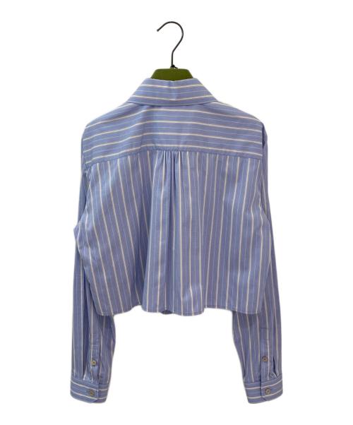 GUCCI（グッチ）GUCCI (グッチ) クロップドストライプシャツ ブルー サイズ:42の古着・服飾アイテム