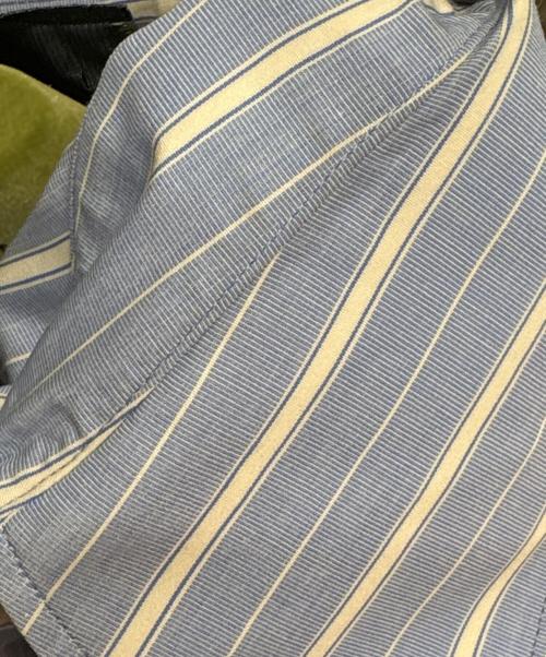GUCCI（グッチ）GUCCI (グッチ) クロップドストライプシャツ ブルー サイズ:42の古着・服飾アイテム