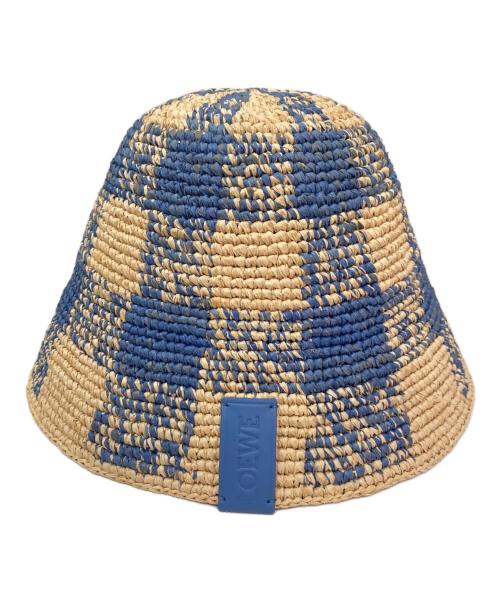 LOEWE（ロエベ）LOEWE (ロエベ) バケットハット ベージュ×ブルー サイズ:ONE SIZEの古着・服飾アイテム