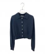 ESTNATIONエストネーション）の古着「リュクス カシミヤ ポロ カーディガン」｜チャコールグレー