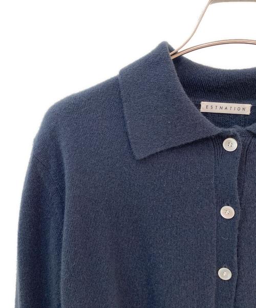 ESTNATION（エストネーション）ESTNATION (エストネーション) リュクス カシミヤ ポロ カーディガン チャコールグレー サイズ:Ｆの古着・服飾アイテム