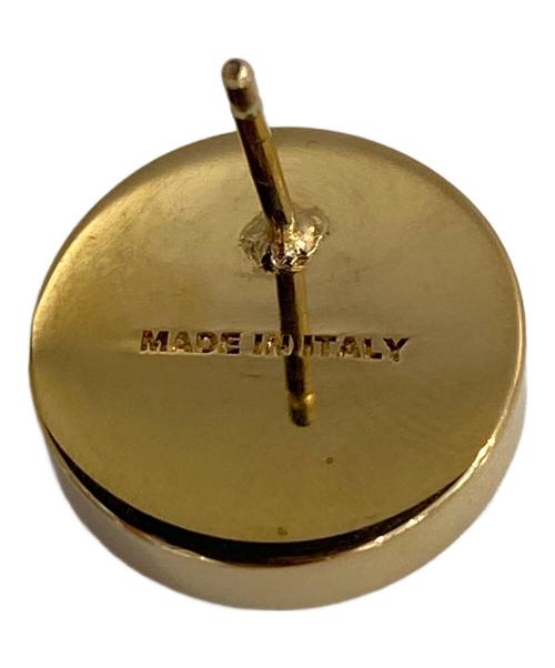 MIU MIU（ミュウミュウ）MIU MIU (ミュウミュウ) エナメルメタル ピアス ブラック×ゴールドの古着・服飾アイテム