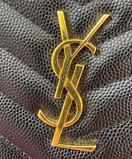 Saint Laurent Paris（サンローランパリ）Saint Laurent Paris (サンローランパリ) エンベロープ チェーンショルダーバッグ ブラックの古着・服飾アイテム