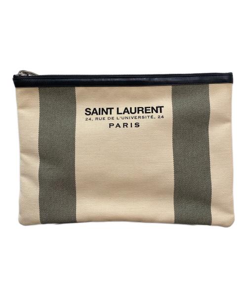 Saint Laurent Paris（サンローランパリ）Saint Laurent Paris (サンローランパリ) クラッチバッグ ベージュの古着・服飾アイテム