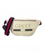 GUCCIグッチ）の古着「ロゴプリント スモールベルトバッグ」｜ホワイト