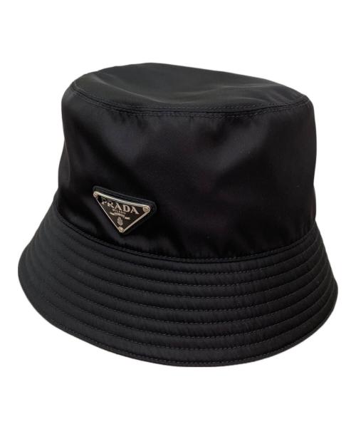 PRADA（プラダ）PRADA (プラダ) トライアングルロゴプレートバケットハット ブラック サイズ:S(57cm)の古着・服飾アイテム