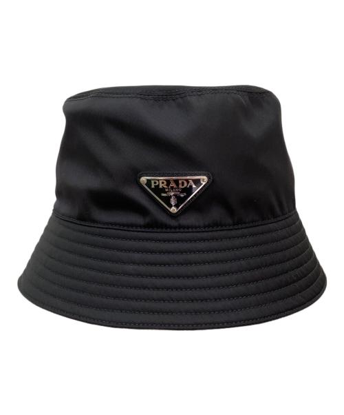 PRADA（プラダ）PRADA (プラダ) トライアングルロゴプレートバケットハット ブラック サイズ:S(57cm)の古着・服飾アイテム