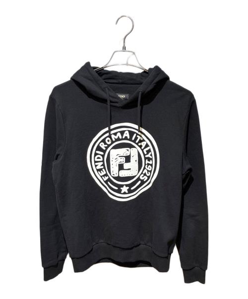 FENDI（フェンディ）FENDI (フェンディ) フェンディ ジョシュア ヴィーダス FFロゴプルオーバーパーカー フーディー  ブラック サイズ:XSの古着・服飾アイテム