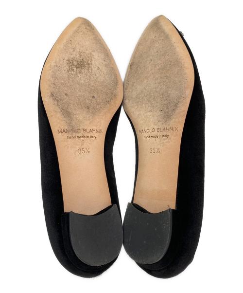 Manolo Blahnik（マノロブラニク）Manolo Blahnik (マノロブラニク) ハンギシフラットパンプス ブラック サイズ:35　２/１の古着・服飾アイテム