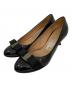 Salvatore Ferragamo（サルヴァトーレ フェラガモ）の古着「CARLA55（カーラ55）ヴァラ リボン パンプス」｜ブラック